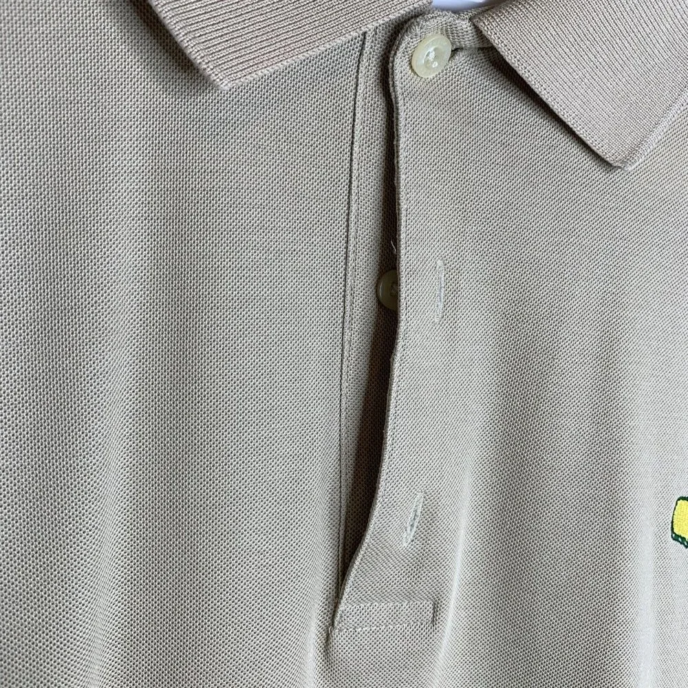 Augusta National Golf Shop 60's Two Ply  Mens Polo Shirt X Large Tan SS Collared - Picture 3 of 8